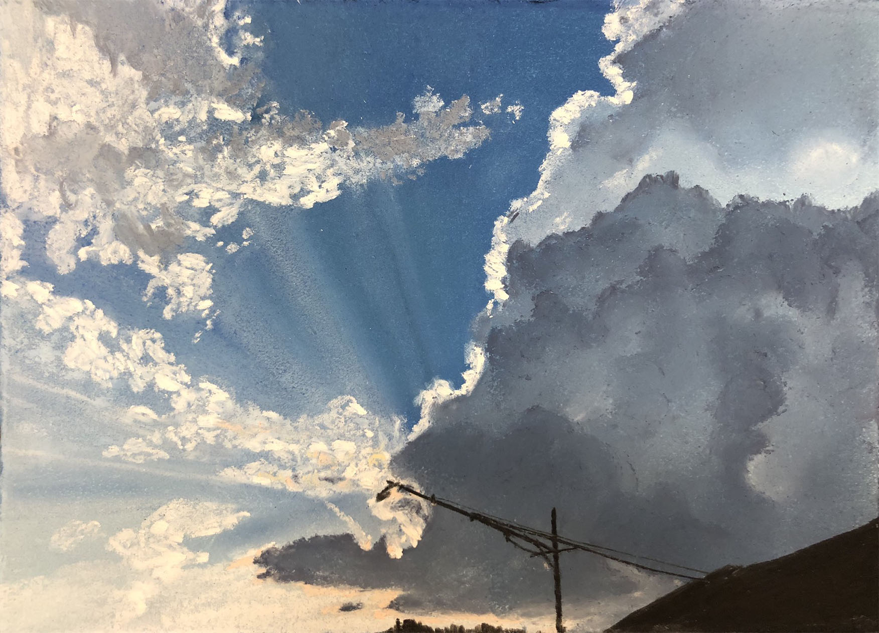 ロックバンド・くるり『天才の愛』のジャケット画として使われた、坂口さんのパステル画。　画像