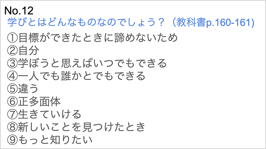 「学び」とは、どういうものか、教科書P.160・161のヒントを基に考える 画像